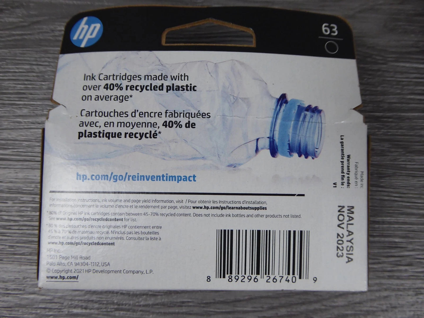 HP 63 Genuine Black Ink Cartridge